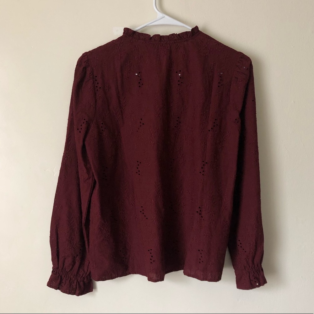 Madewell Floral Embroidered Eyelet Long Sleeve Top - Picture 7 of 9